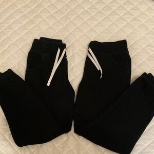2 pairs of Kids Black Drawstring Jogger Pants